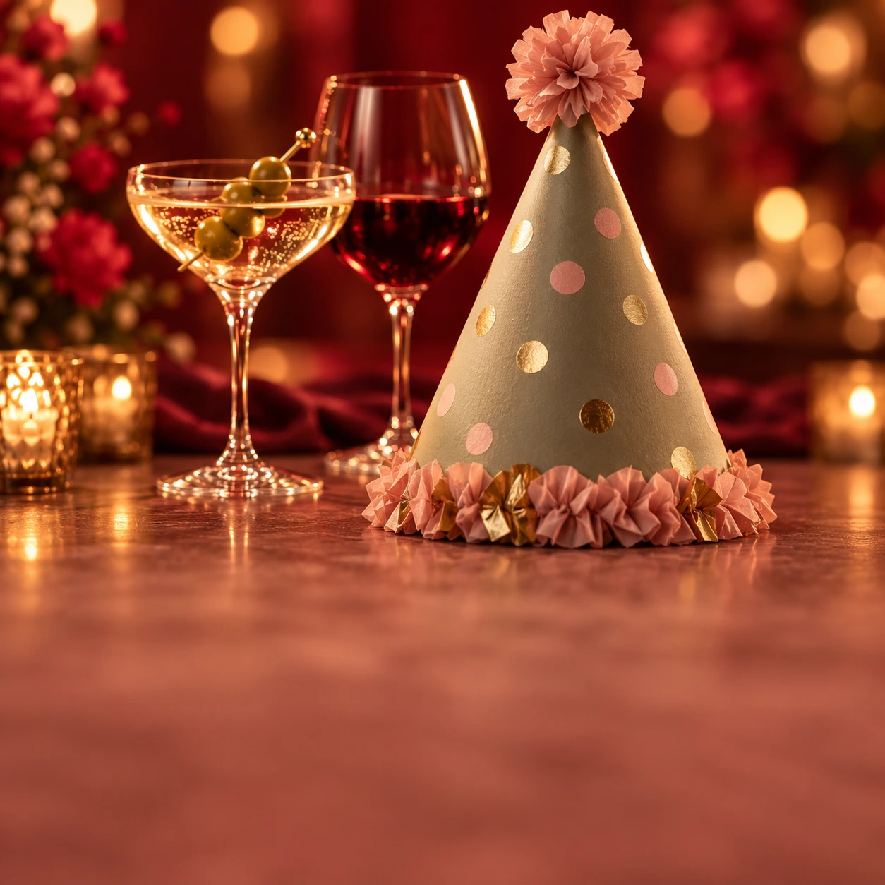 Праздничный колпак и бокалы для Birthday party
